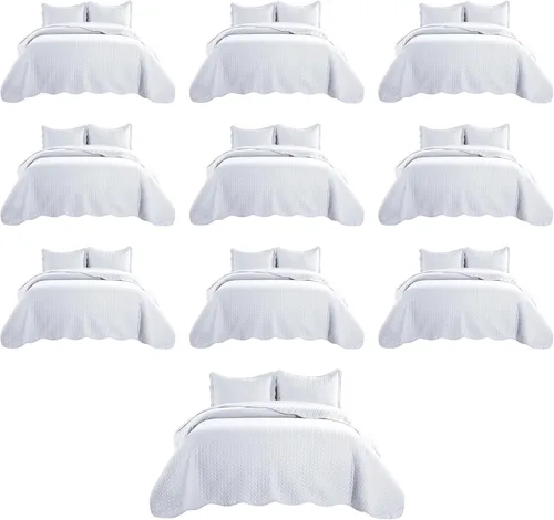 Miniatura 99 de IR Imperial Rooms Velvet Twin Quilt Bedspread Comforter Bedding Set 2 Pcs Diamond Pattern - (68"x86") Bedspread Coverlet + 1 Pillow Shams