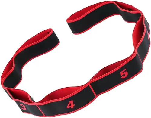 Miniatura 7 de UncleS Banda Elástica de Tensión para Ejercicios, Cuerda de tracción, Cuerda de Estiramiento de 8 Segmentos, Banda de Estiramiento para Pilates, Rojo