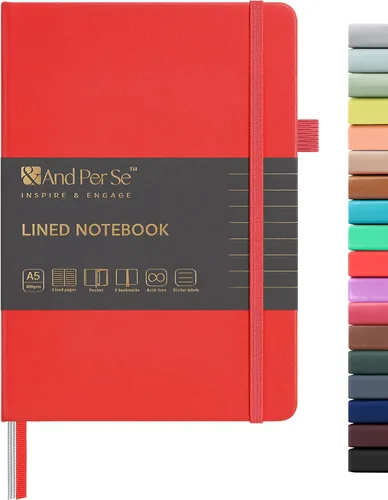 Miniatura 81 de &And Per Se - Cuaderno en blanco, 160 páginas, 5.7 x 8 pulgadas, cuaderno de rayas estrechas con papel grueso para escribir, cuaderno de tapa dura