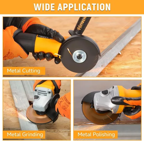 Miniatura 6 de Hoteche Amoladora angular de 4-1/2 pulgadas, herramienta compacta de corte y molienda de metal de 6.3 amperios con disco de corte, guantes