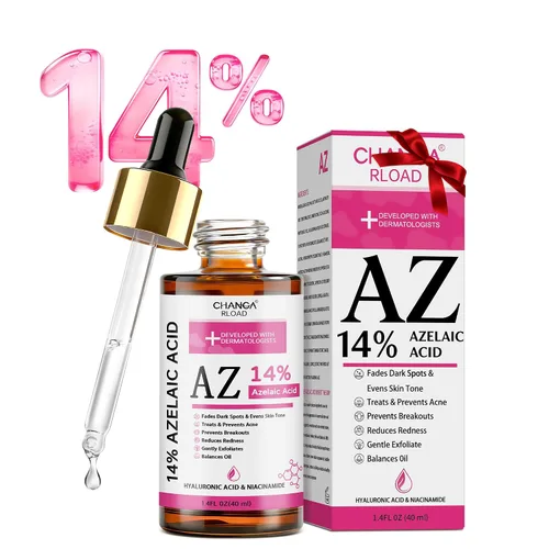 Miniatura 9 de Suero facial de ácido azelaico al 14% con niacinamida y ácido hialurónico – Ayuda a calmar el enrojecimiento, mejorar las manchas y manchas oscuras
