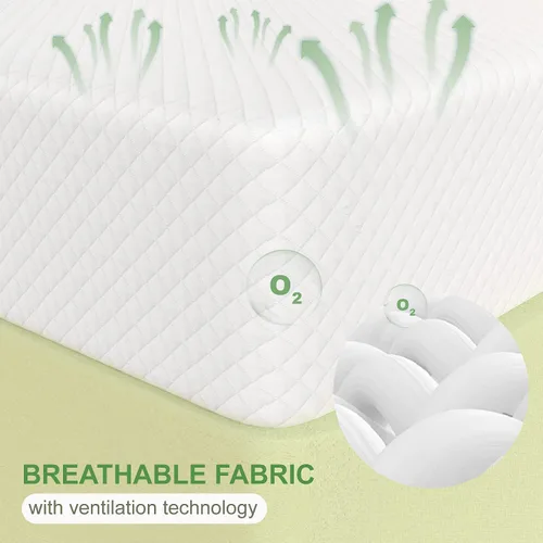 Miniatura 5 de Colchón de tamaño individual de 5 pulgadas de espuma viscoelástica de gel, colchón de firmeza media para dormir fresco y para alivio de la presión