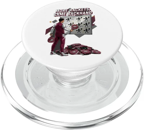 Miniatura 7 de More Rackets Same Backhand Funny Padel Player Illustration PopSockets Adhesive PopGrip
