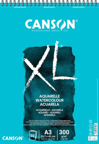 Miniatura 6 de CANSON XL Papel de acuarela 300 g/m² A5, prensado en frío, bloc espiral lado corto, 30 hojas blancas, ideal para artistas profesionales