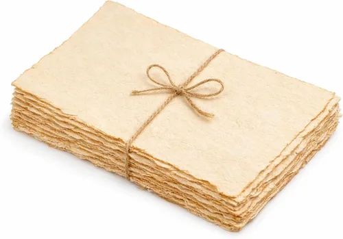 Papel de acuarela hecho a mano de 7 x 5 pulgadas, 50 hojas, borde de algodón de 150 GSM, papel de arte mixto texturizado vintage para invitaciones,