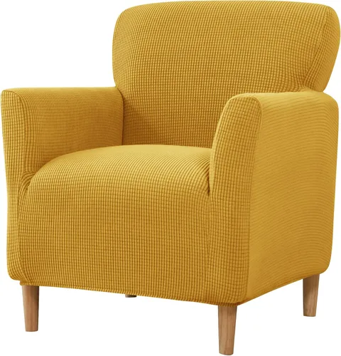 Miniatura 22 de LiveGo - Funda elástica para sillón de mediados de siglo moderno de 1 pieza, fundas de acento de jacquard para silla con brazos, fundas impermeables