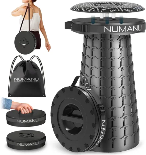 Miniatura 10 de NUMANU Paquete de 2 taburetes plegables XXL mejorados 2025 de 19.7 pulgadas, peso máximo de 1000 libras, asiento desplegable más ancho y alto, silla