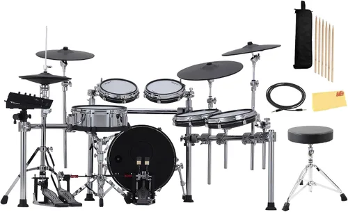 Miniatura 8 de Roland TD313 V-Drums Kit de batería electrónica Bundle con trono de batería, cable de audio, baquetas, bolsa para baquetas y paño de pulido