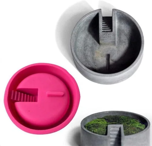 Molde de maceta de hormigón con escalera redonda, maceta suculenta, molde de silicona, resina epoxi, arcilla y cemento, molde de yeso, portavelas,