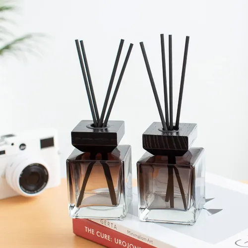 Miniatura 4 de Botellas difusoras de vidrio de fragancia, frascos difusores con tapas y palo de ratán, juego de 4 piezas de accesorios de fragancia de 6.8 fl oz