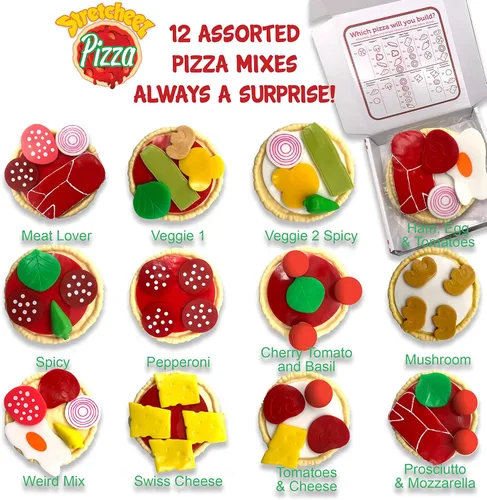 Miniatura 3 de Stretcheez Pizza – Comida de juego para niños – Alimentos y coberturas elásticos – Mezcla y combina – Colecciónalos todos – Funciona con cocinas