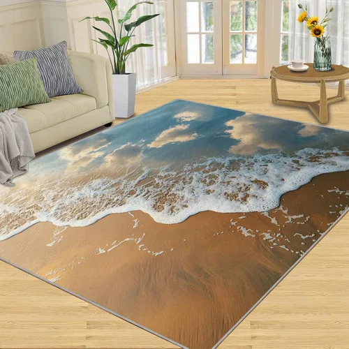 Miniatura 25 de Autumn Forest Rugs for Bedroom, Lake Forest Area Rug, Landscape Photo Rugs for Living Room, Indoor Non-Slip Rug, Machine Washable Carpet for Front
