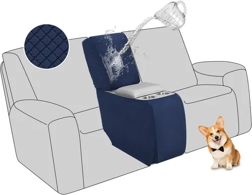 Miniatura 13 de ALIECOM Funda para Consola Central de Sillón Reclinable, Funda Elástica para Sofá Seccional Reclinable en Forma de L, Funda de Esquinas para Sofá