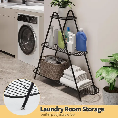 Miniatura 8 de Soporte para plantas para patio, estante de metal de 3 niveles, estante de exhibición para interiores y exteriores, para múltiples macetas, plantas