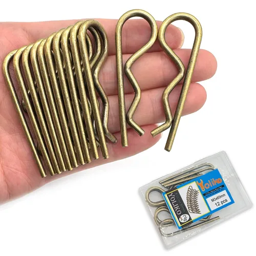 Miniatura 8 de 12 piezas de pasadores de enganche resistentes, clips R, alambre de retención de resorte, pasadores de chaveta, fuerte tensión de resorte, pasador