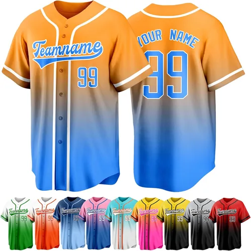Miniatura 6 de Custom Baseball Jersey Personalized Short Sleeve Team Sport Uniform Baseball Shirt for Men Women Youth Boy