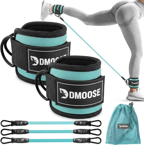 Miniatura 12 de DMoose Fitness Ankle Strap for Cable Machine - One Size Fit with Premium Padding Cuffs, Ankle Bands for Working Out, Booty Workouts, Leg Extension