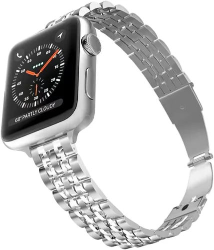 Correa de metal compatible con Apple iWatch de 1.496 pulgadas, 1.575 pulgadas, 1.654 pulgadas, 1.732 pulgadas, correas de repuesto de acero