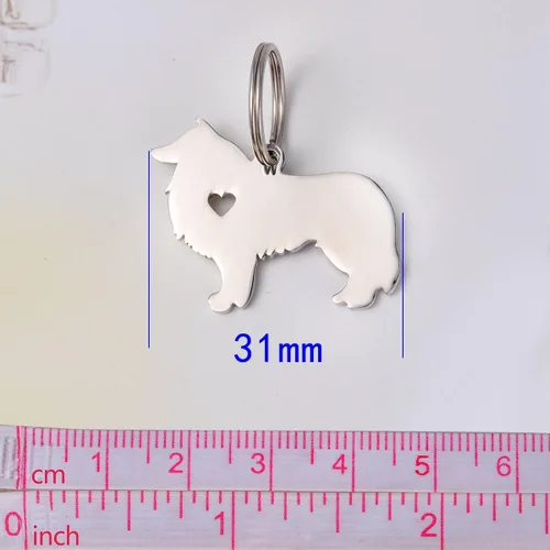 Miniatura 2 de Llavero de acero inoxidable con dije de perro llavero de metal para cachorros para mujeres y hombres joyería de coche bolso de mano colgante