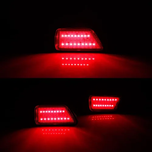 Miniatura 6 de 2x luces LED de señalización lateral de lente roja para parachoques trasero para Honda CR-V 1997-2001