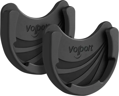 volport Soporte de automóvil para Pops plegable para enchufe, paquete de 2 soportes de teléfono celular de silicona negra para enchufe