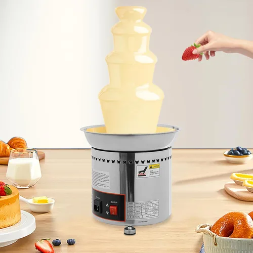 Miniatura 9 de Fuente de fondue de chocolate de 4 niveles, calentador eléctrico de acero inoxidable para derretir chocolate, máquina de fusión calentada, capacidad