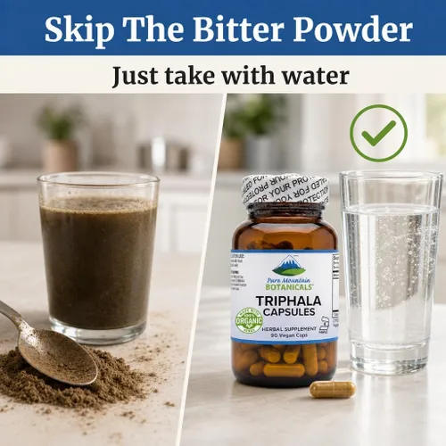 Miniatura 9 de Pure Mountain Botanicals Triphala Cápsulas 90 cápsulas veganas kosher ahora con 500 mg mezcla orgánica de fruta india Amla
