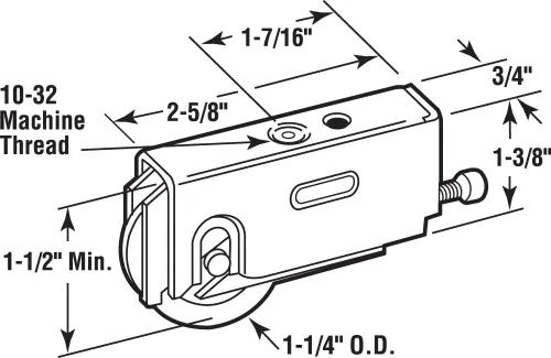 Miniatura 2 de Prime-Line D 1723 - Rodamiento de bolas de acero para puerta corrediza, rodamiento de bolas de acero, zinc amarillo (paquete de 2)