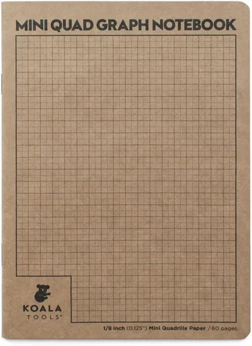 KOALA TOOLS | Mini cuaderno de papel cuadriculado | 5" x 7", 60 pp. - Juego de cuadernos de campo cuadriculado, cuadrícula y gráficos - Para uso