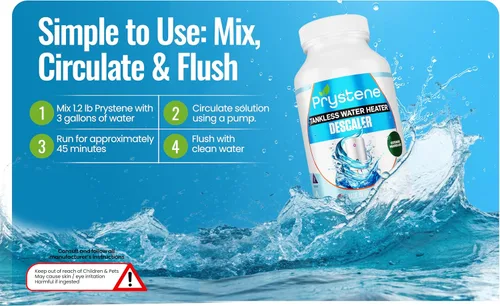 Miniatura 9 de Descalcificador de calentador de agua sin tanque, limpiador profesional en polvo (1.2 libras), elimina la cal y restaura la eficiencia, compatible