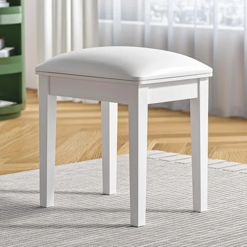 Miniatura 8 de Taburete cuadrado para tocador, banco de maquillaje de algodón de alta elasticidad, moderno taburete acolchado para piano para sala de maquillaje