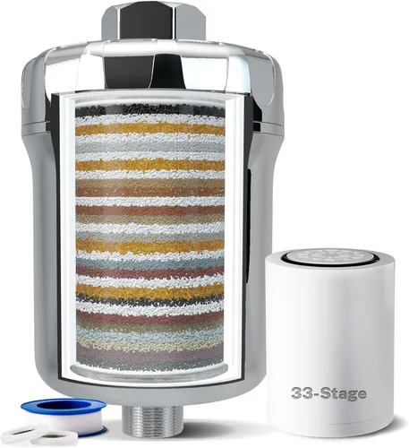 Miniatura 9 de iSpring FSF1 - Cartucho de repuesto para filtro de ducha universal de 15 etapas, elimina el cloro, sedimentos, metales pesados y olores, mejora