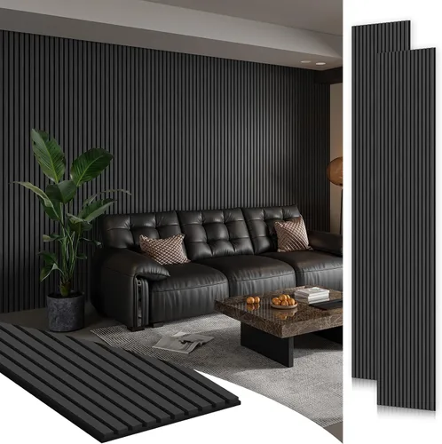 Miniatura 19 de SMARTSTANDARD 1 pieza panel de pared de madera de muestra, paneles de madera acanalada 3D para decoración de pared interior, paneles de madera Roble