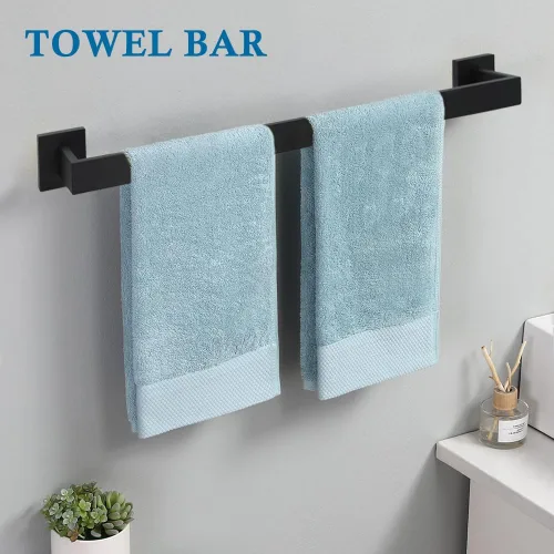 Miniatura 6 de Juego de accesorios de baño de 4 piezas, juegos de toalleros, incluye toallero, soporte para papel higiénico, gancho para toallas, kit de accesorios
