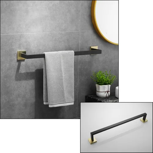 Miniatura 2 de Juego de accesorios de baño de 23.6 pulgadas, 2 ganchos para toallas, soporte para papel higiénico, soporte para toallas de mano, accesorios de baño