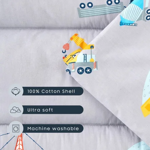 Miniatura 5 de Wake In Cloud - Tapete para siesta para niños pequeños con almohada y manta, tela 100% algodón, para niños de 3 años más en guardería, jardín de Azul