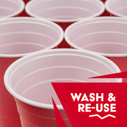 Miniatura 5 de Juego de Beer Pong: 24 tazas reutilizables y 4 bolas de pong duraderas Juego de fiesta #1 de Estados Unidos, eventos al aire libre y regalos