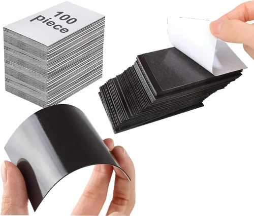 Paquete de 100 imanes de tarjetas de visita de 2 x 3.5 pulgadas, adhesivos para despegar y pegar, imanes fuertes, hojas magnéticas imprimibles para