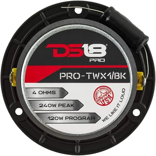 Miniatura 6 de DS18 PRO-TWX1 Tweeter Super Bullet de aluminio de 1 pulgada, 240 W máximo, 4 ohmios, crossover integrado, los tweeters PRO son los mejores