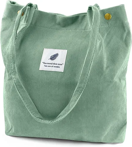 Miniatura 209 de Ayieyill - Bolsa de pana para mujer y niña, con correa de lona para colgar al hombro, bolsa con bolsillo