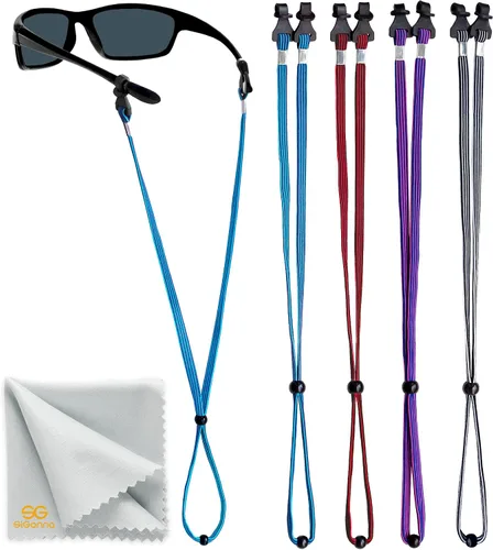 SIGONNA Correas Porta Cordones para Gafas - Correa para Gafas de Sol Deportivas para Hombres y Mujeres - Porta Gafas Alrededor del Cuello - Cadenas