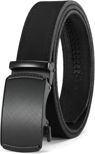 Miniatura 33 de CHAOREN Cinturón para hombre de cuero con trinquete - Ajuste personalizable, estilo sin esfuerzo (35 mm)