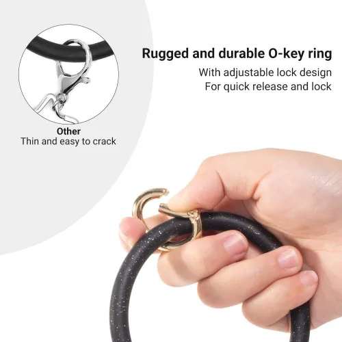 Miniatura 4 de Llavero pulsera de silicona con borla para mujer y niña, estilo cadena