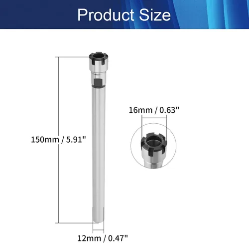 Miniatura 2 de Portabrocas Portabrocas CNC Fresado Extensión Varilla C12 ER11M 150L Fresadora Accesorio CNC Fresado Arbor Adaptador Extensión Varilla Herramienta