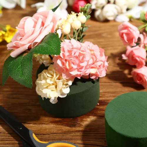 Miniatura 4 de Maitys Kit de arreglo floral redondo de espuma floral verde húmedo de espuma floral para decoración de pasillos, bodas, fiestas