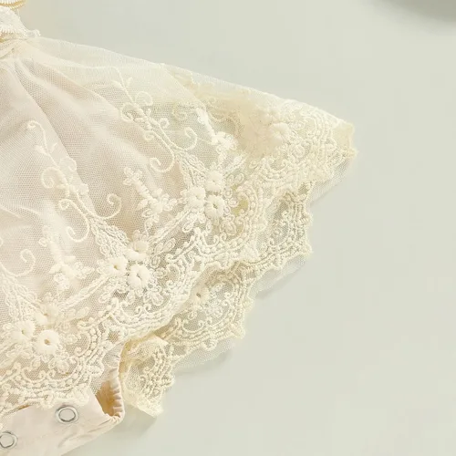 Miniatura 14 de Mubineo Ropa de verano para bebé niña, sin mangas, encaje floral, vestido de mameluco para recién nacido