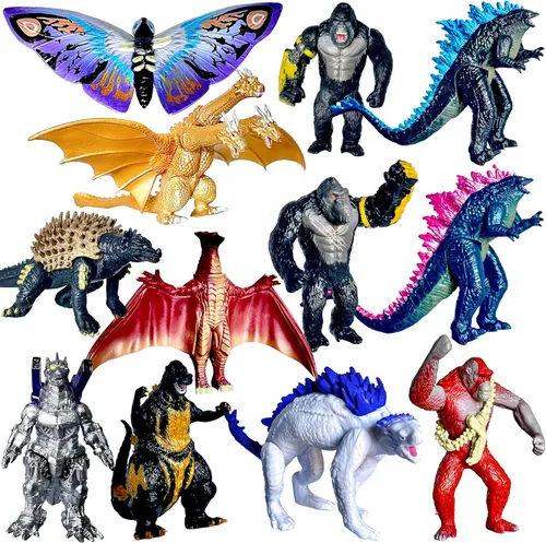 Miniatura 6 de EZFun - Juego de 6 figuras de acción de Godzilla para cumpleaños de niños 2020, figuras de acción Destoroyah Gigan MUTO Mothra Chibi King of the