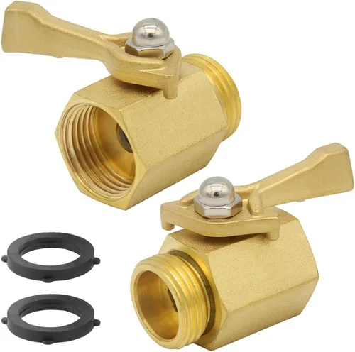 Miniatura 5 de Hooshing Manguera de jardín Válvula de cierre de latón resistente 3/4 "GHT Manguera de jardín Conector Válvula de control de flujo de agua