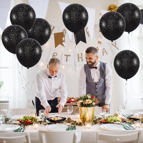 Miniatura 6 de Deekin 40 globos metálicos de 12 pulgadas con temática de galaxia, globos de látex para el espacio exterior, planeta, temática de astronauta