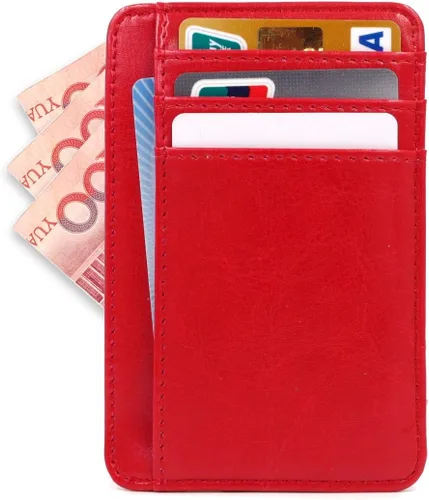 Miniatura 13 de kandouren Billeteras de cuero RFID minimalistas delgadas, billetera con bolsillo frontal, tarjetero para tarjetas de crédito para hombres y mujeres